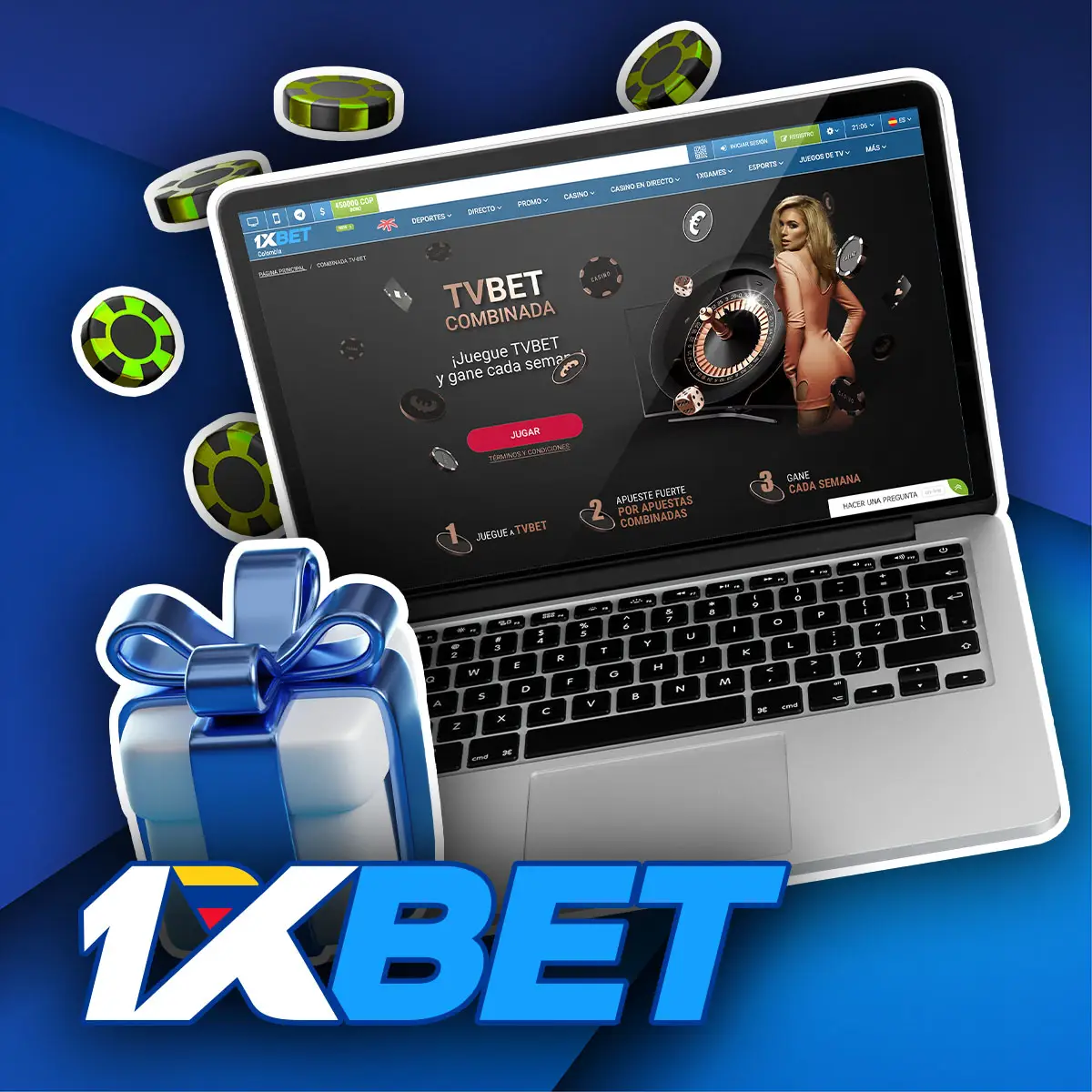 Como obtener el bono TV Bet Jackpot en la app móvil de 1xBet en Colombia
